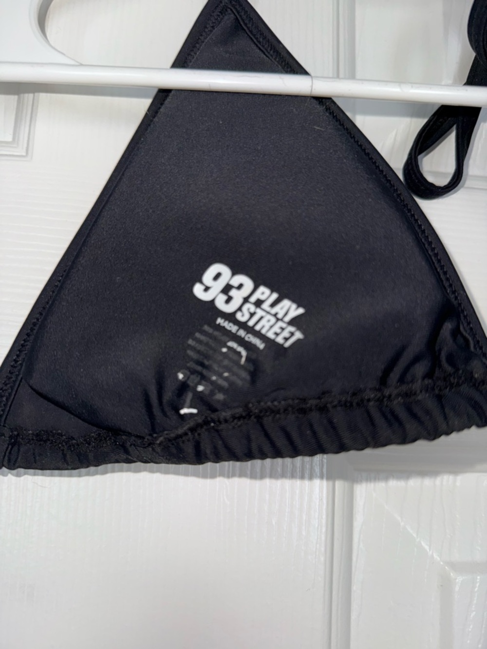 93 Play Street Black Danny Triangle Tie Bikini Top- Size L - Picture 2 of 10